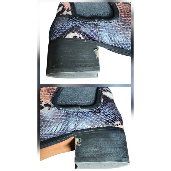 Donald Pliner Dyla Leather Ankle Bootie Women's Snake Print Almond Toe 7.5 M - Picture 9 of 9